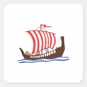 LANGES SCHIFF QUADRATISCHER AUFKLEBER