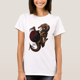 Langes Shirt Hülse YingYang Drachen