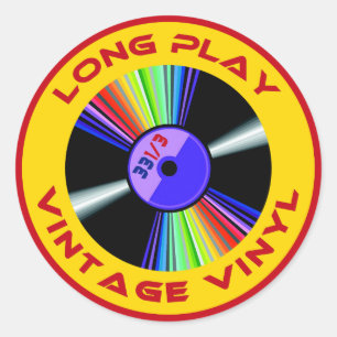 Langes Spiel-Vintages Vinyl 33 1/3 Runder Aufkleber
