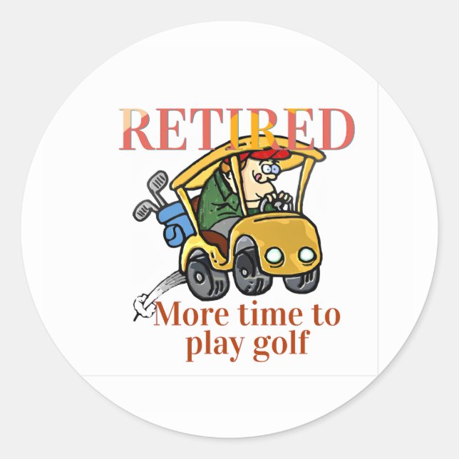 Langeweile, mehr Zeit Golf spielen Runder Aufkleber (Vorderseite)
