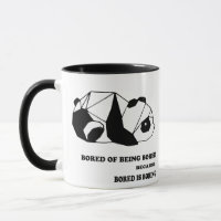 „Langeweile satt“ Tasse – Lustiger Panda-Spruch