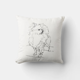 Langhaar Chihuahua - Minimalistische Hundeillustra Kissen