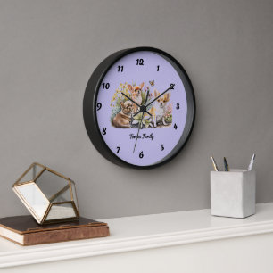 Langhaar Chihuahua Wanduhr
