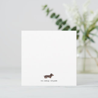 Langhaar-Dachshund-Aquarell-Flat-Notizkarte Einladung