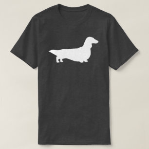 Langhaar-Dachshund-Silhouette   Wiener Hund T-Shirt