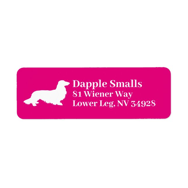 Langhaar-Dackel | Rosa Rücksendeadresse (Vorne)