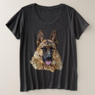 Langhaar Deutscher Schäferhund Große Größe T-Shirt