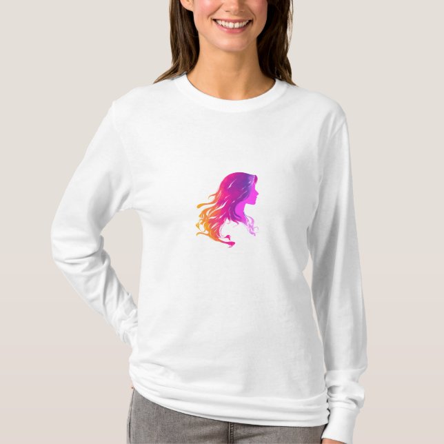 Langhaarfrauen T-Shirt (Vorderseite)