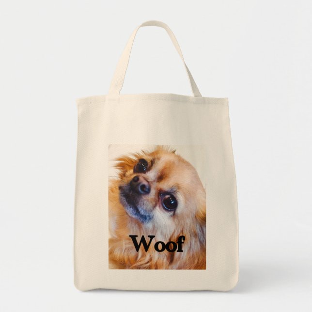 langhaarige Chihuahua-Einkaufstüte Tragetasche (Vorne)
