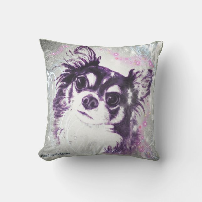 Langhaarige Chihuahua Kissen (Vorderseite)