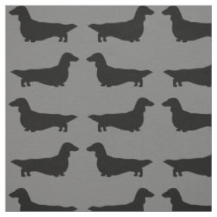 Langhaarige Dachshund-Silhouetten Wiener Hunde Stoff