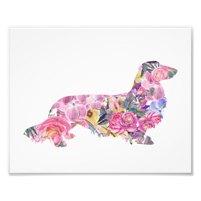 Langhaarige Dackel Fotodruck (Vorne)