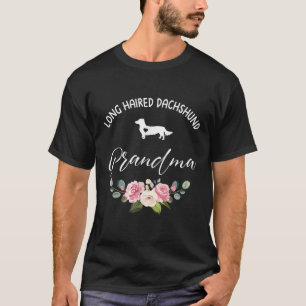 Langhaarige Dackel Hund Oma Silhouette Mothe T-Shirt