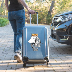Langhaarige Dackel Hund Tragen Kronen Aufkleber