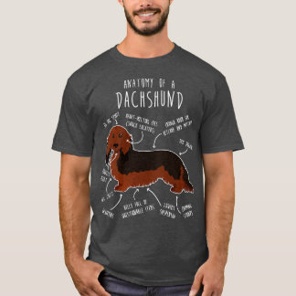 Langhaarige Dackel Hundanatomie T-Shirt