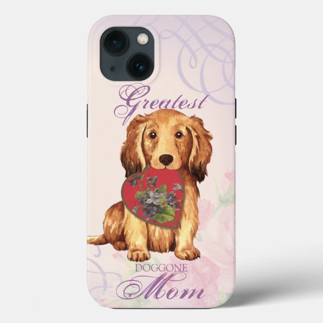 Langhaarige Dackel Mama Case-Mate iPhone Hülle (Rückseite)