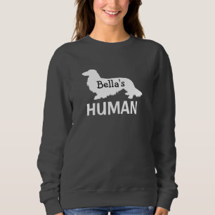 Langhaarige Dackel menschliches Personalisiert Sweatshirt