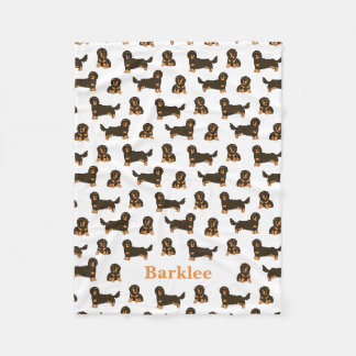 Langhaarige Dackel Personalisiert Blanket - Hund Fleecedecke