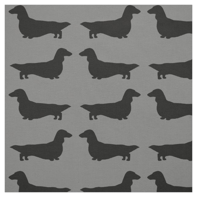 Langhaarige Dackel-Silhouette Stoff (Muster)