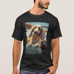 Langhaarige Dackel Tragen eines Scarf T-Shirt