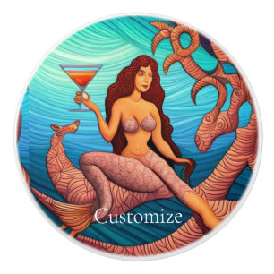 Langhaarige Martini Mermaid Thunder_Cove Keramikknauf