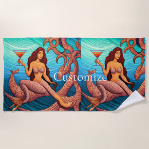 Langhaarige Martini Mermaid Thunder_Cove Strandtuch