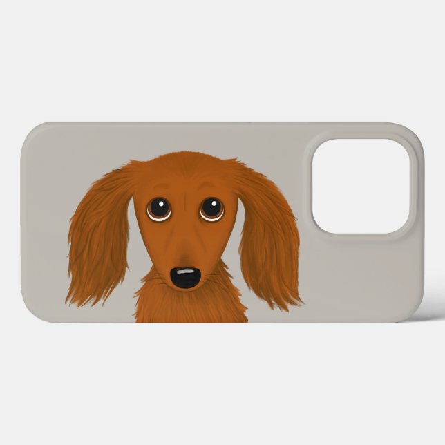Langhaarige rote Dackel | NIEDLICHE DACKEL Case-Mate iPhone Hülle (Rückseite (Horizontal))