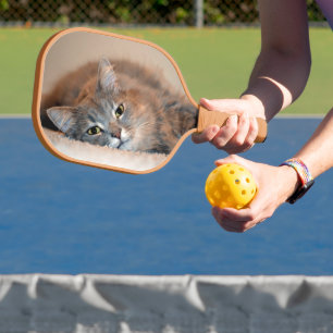 Langhaarige Russische Blaue Katze von Shirley Tayl Pickleball Schläger