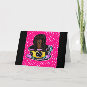Langhaarige schwarze Dachshund Karte