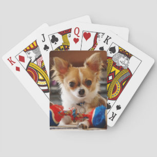 Langhaariger Chihuahua-Hundespielkarten Spielkarten
