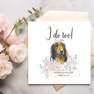 Langhaariger Dackel Hund Hochzeitcocktail Napkins Serviette