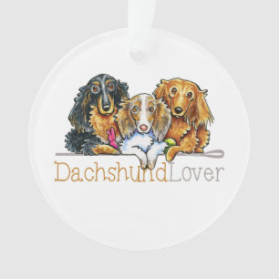 Langhaariger Dackel-Liebhaber Ornament