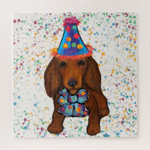 Langhaariger roter Dachshund