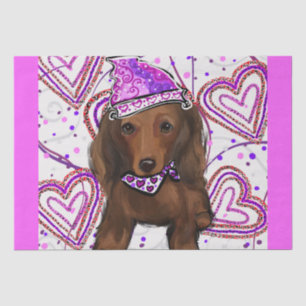 LANGHAARIGER ROTER DOXIE SEIDENPAPIER
