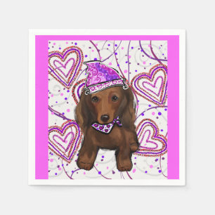 LANGHAARIGER ROTER DOXIE SERVIETTE