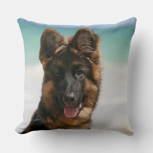 Langhaariger Schäferhund-Strand Kissen (Vorderseite)