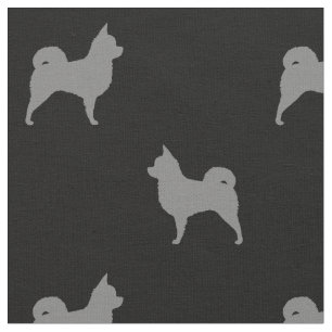 Langhaariges Chihuahua-Silhouette-Muster Stoff