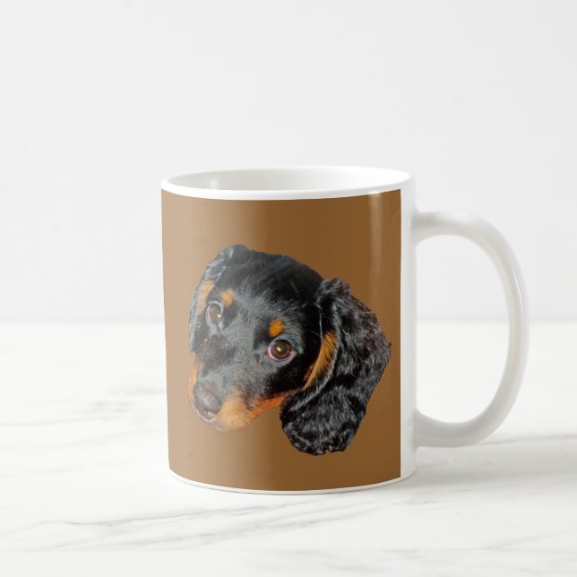 Langhaariges Dackel-Geschenk Kaffeetasse (Rechts)