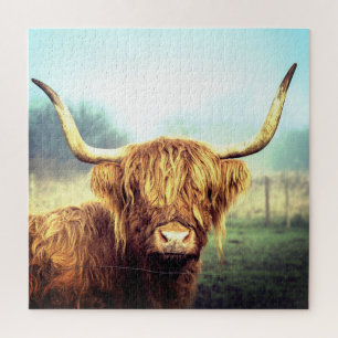 Langhaariges Kuh-Puzzlespiel