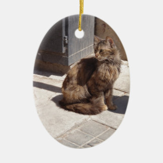 Langhahaarige persische Katze Petra Keramikornament
