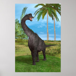 Langhals-Dinosaurier-Dschungel-Abenteuer Poster