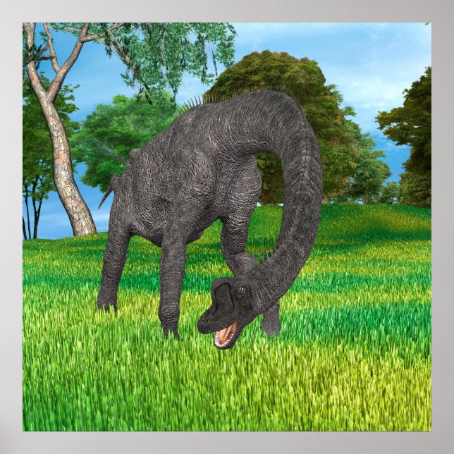 Langhals-Dinosaurier-Dschungel-Abenteuer Poster (Vorne)