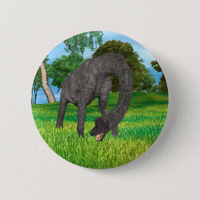 Langhalsdinosaurier-Dschungelabenteuer Button (Vorderseite)