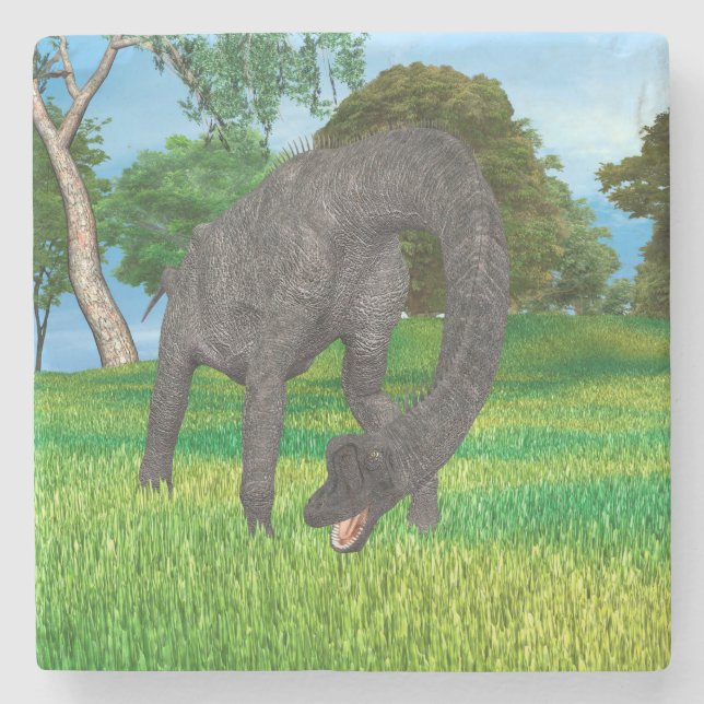 Langhalsdinosaurier-Dschungelabenteuer Steinuntersetzer (Vorderseite)