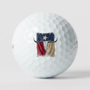 Langhorn Bull Skull beschädigt getragene Texas Fla Golfball