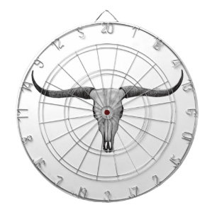 Langhorn Skull Dartscheibe