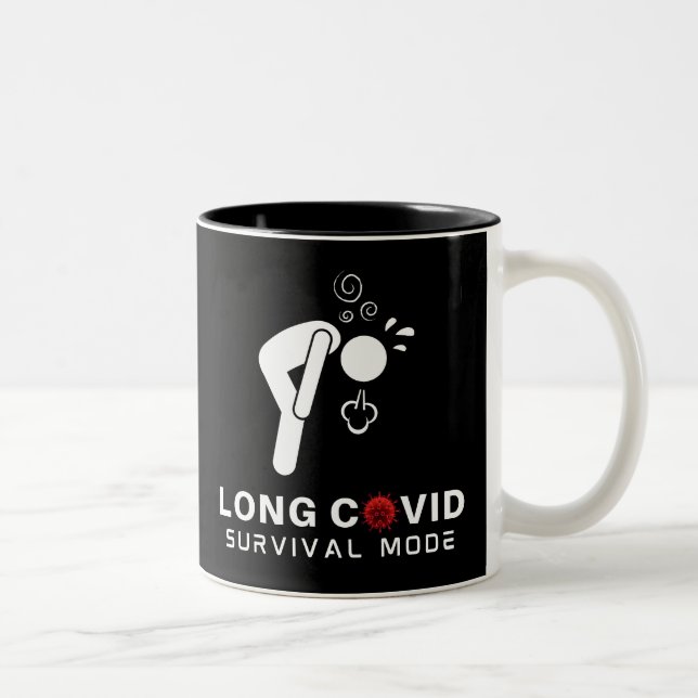 LANGJÄHRIGER ÜBERlebensmodus Zweifarbige Tasse (Rechts)