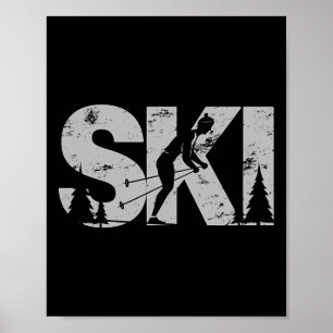 Langlauf-Ski Cool Skifahren Nordic Skifahrer Gesch Poster