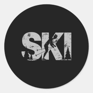 Langlauf-Ski Cool Skifahren Nordic Skifahrer-Gesch Runder Aufkleber