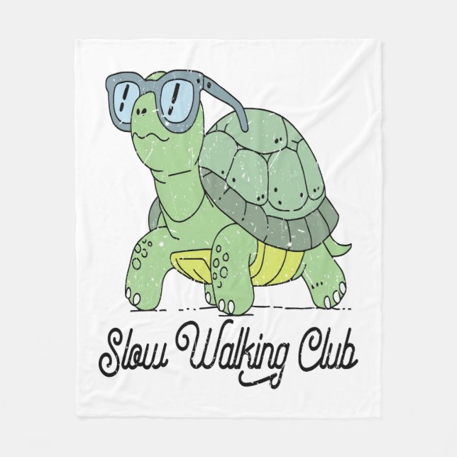 Langlaufen Club Niedlich Funny Turtle Fleecedecke (Vorderseite)